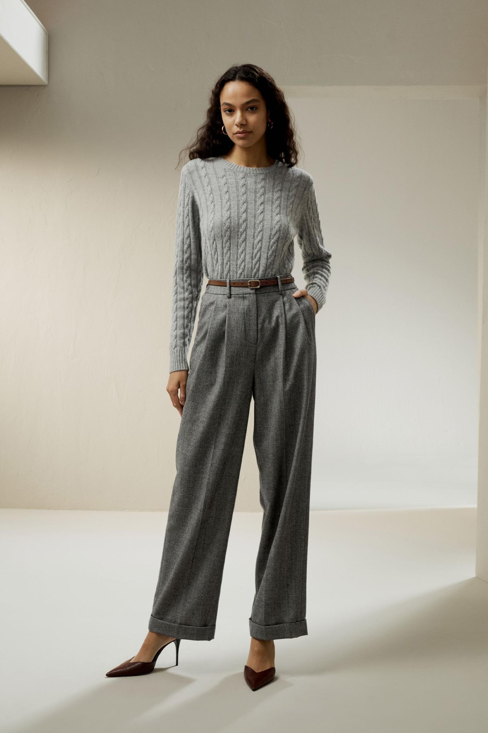 Wide leg wool-flannel suit trousers Product Image