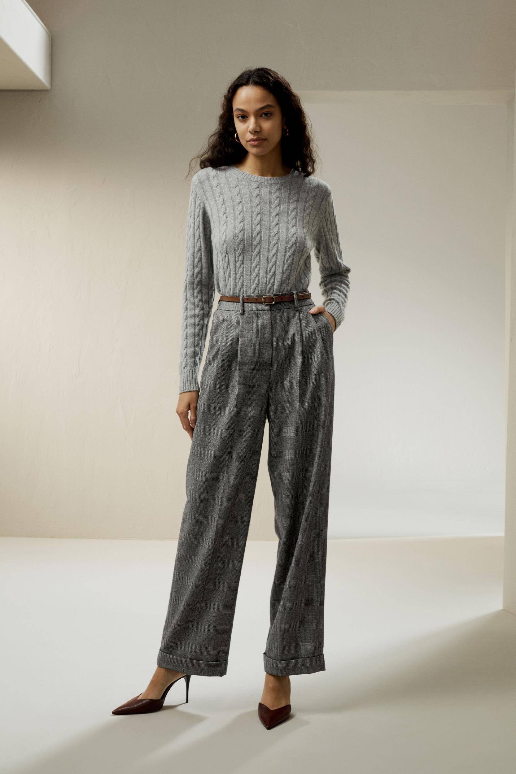 Wide leg wool-flannel suit trousers Product Image