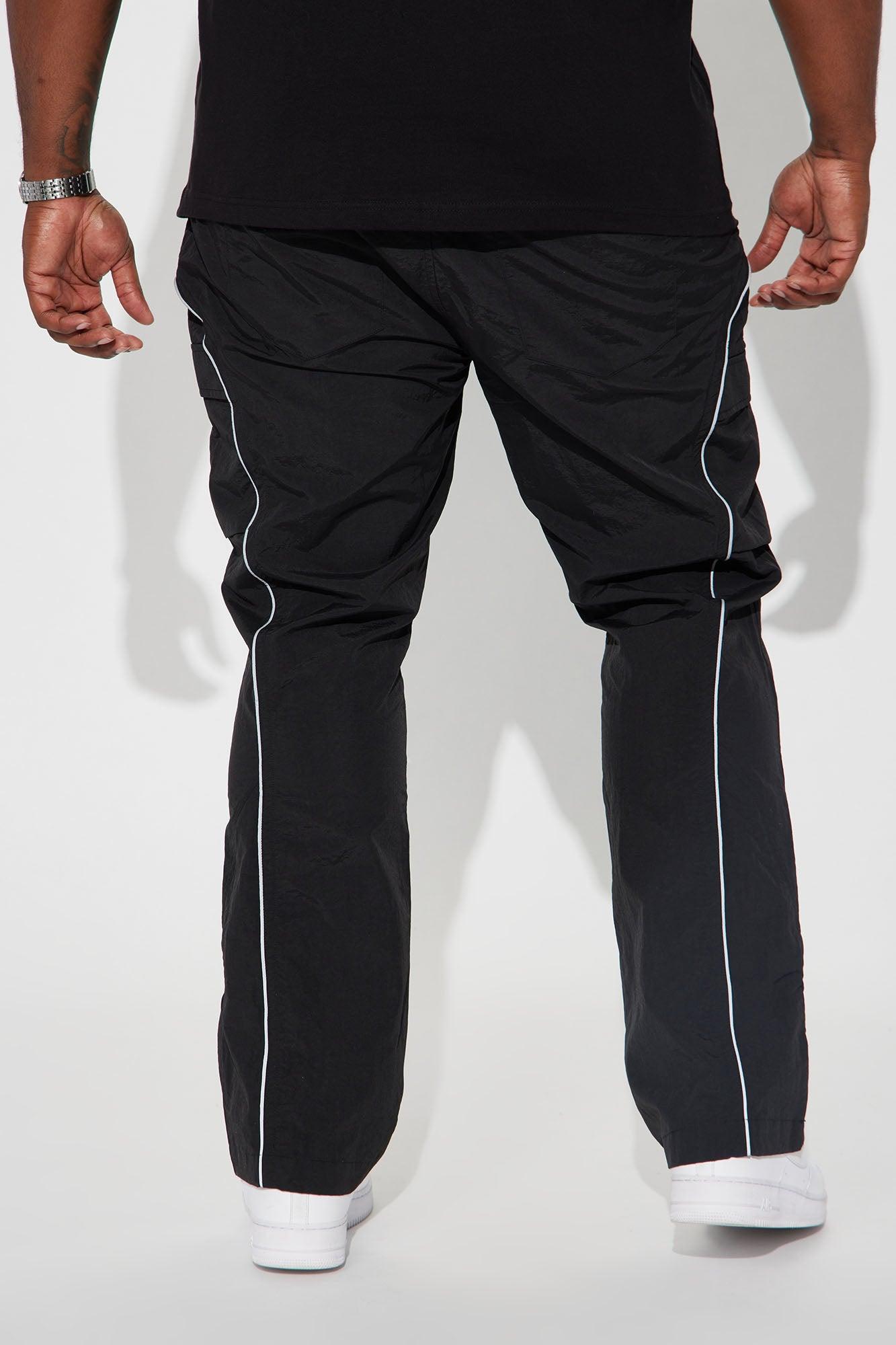 Shake It Down Nylon Stacked Slim Flare Pants - Black Product Image
