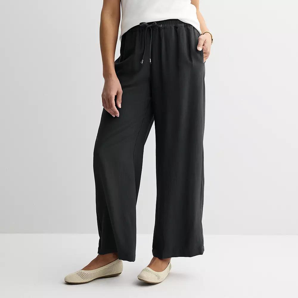 Women's Croft & Barrow® Relaxed Fit Pull-On Pants, Size: Small, Mineral Black Product Image