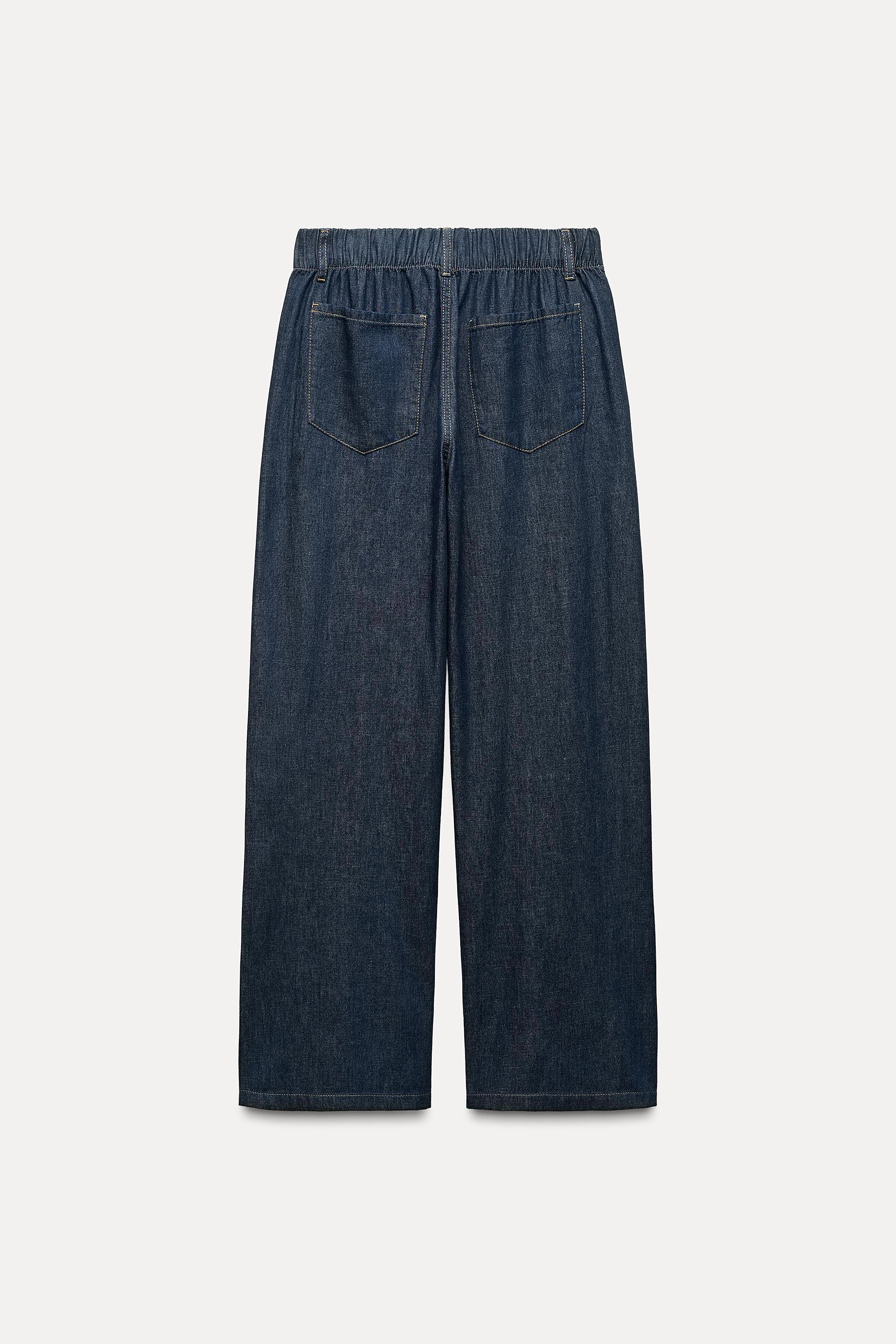 FLOWY FAUX DENIM PANTS Product Image