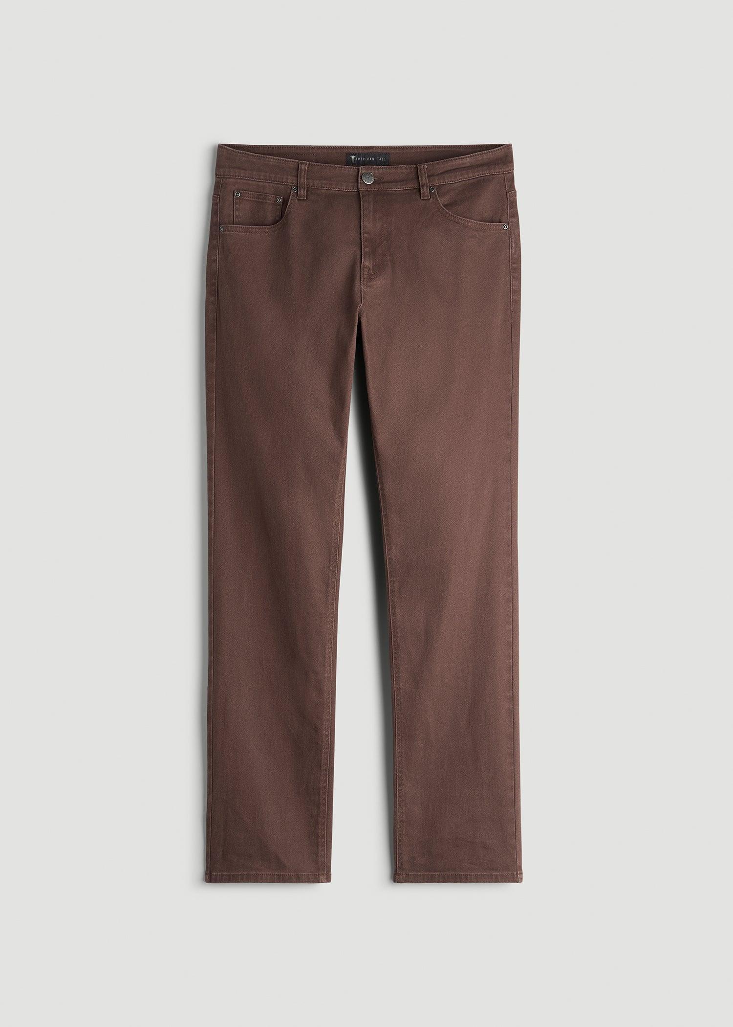 J1 Straight Fit Colored Jeans for Tall Men in Dark Toffee Product Image