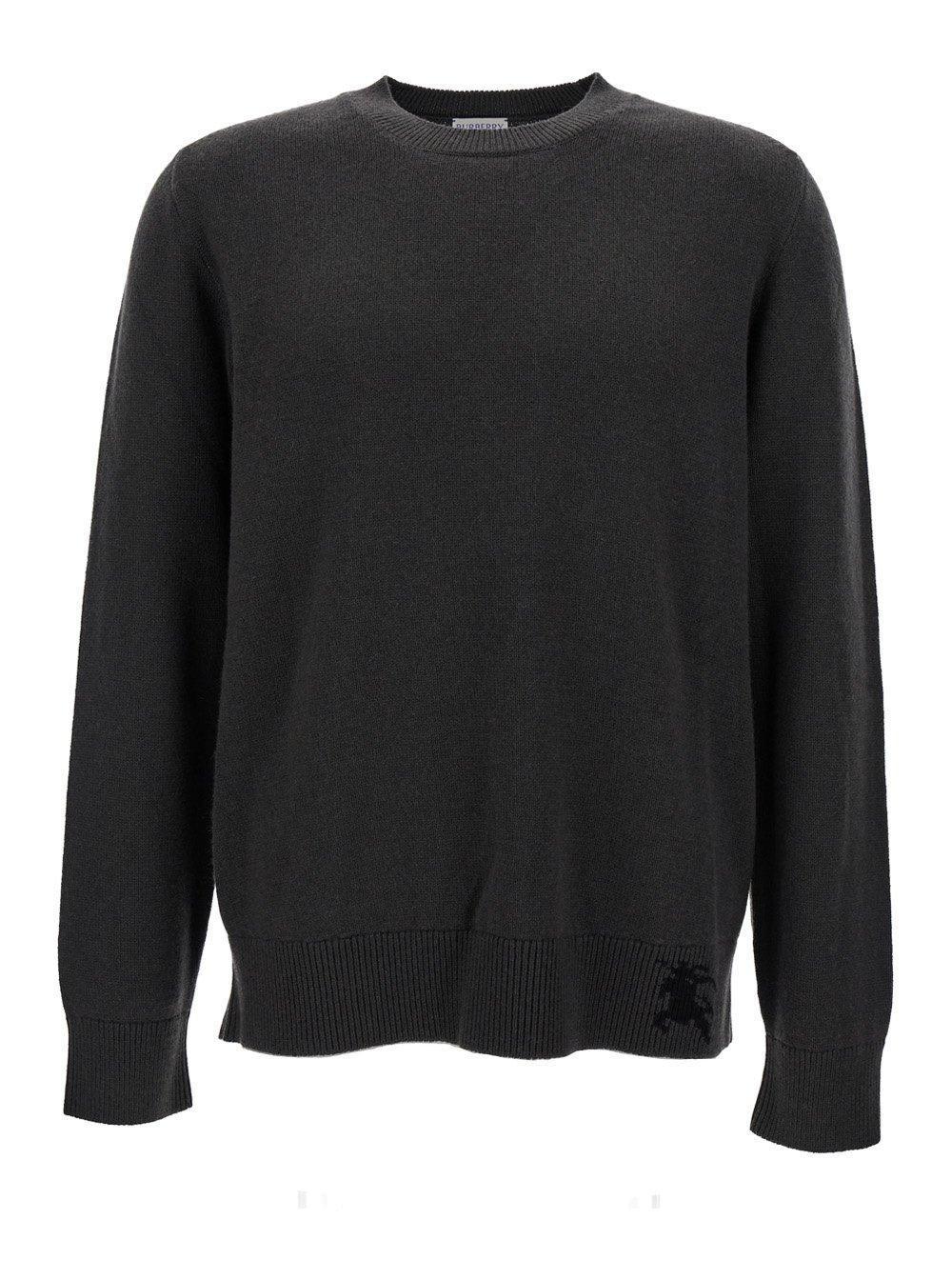 BURBERRY Equestrian Knight Knitted Jumper In Black Product Image