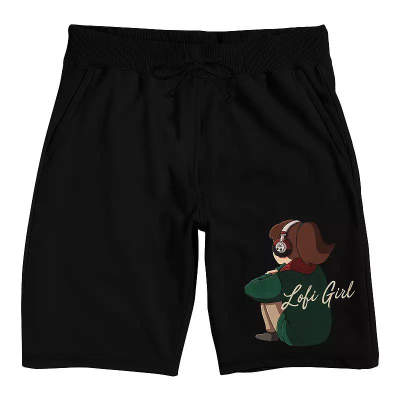 Men's Lofi Girl Pajama Shorts, Size: Small, Black Product Image