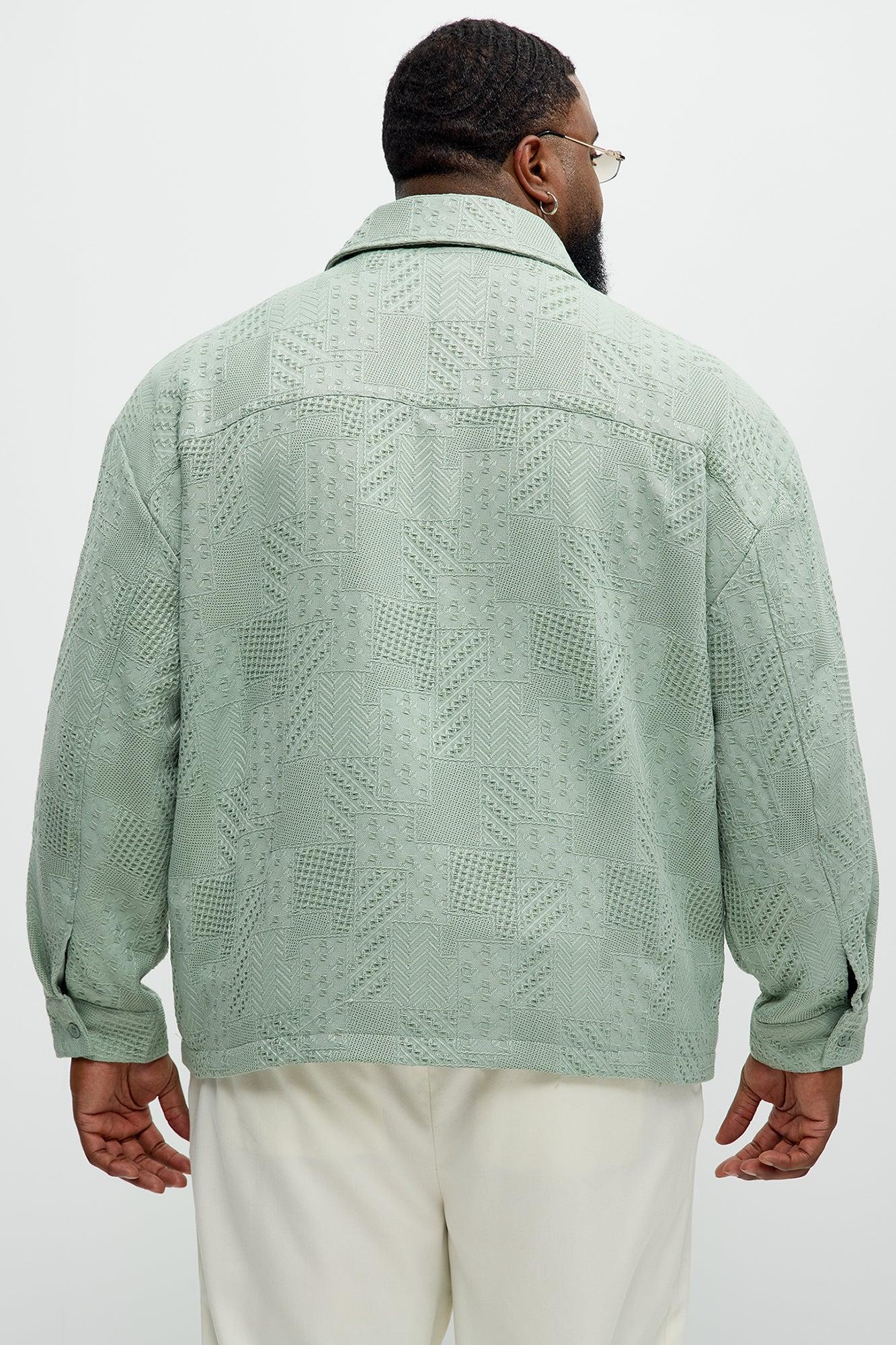 Meknes Jacquard Pattern Jacket - Sage Product Image