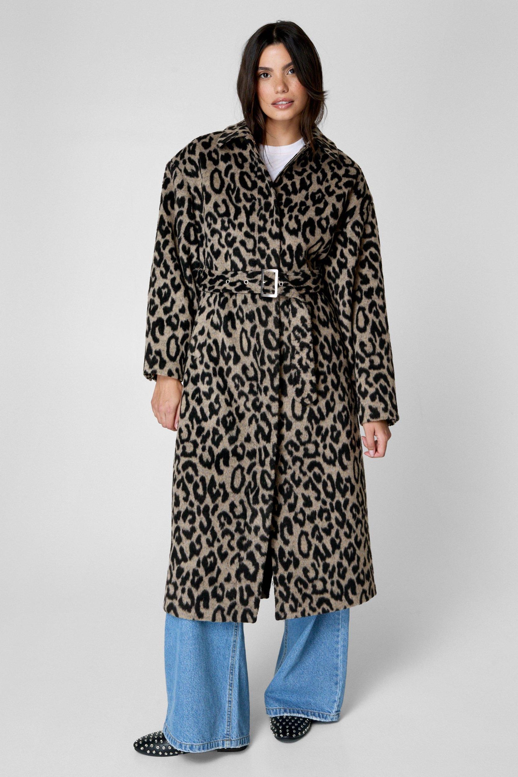 Wool Blend Animal Tailored Coat Product Image
