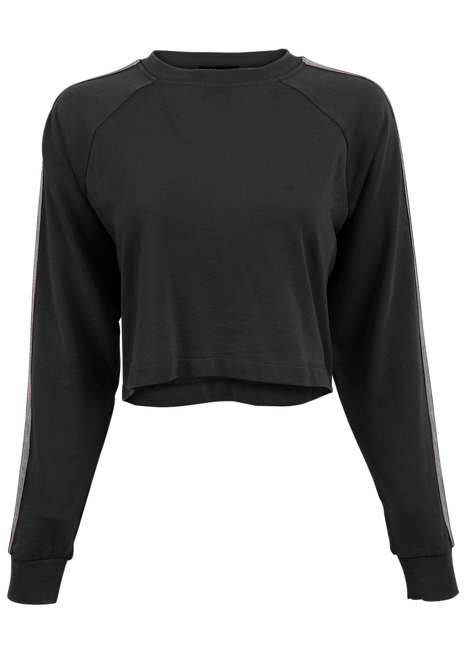 Sweatshirt And Shorts Set - Black Product Image