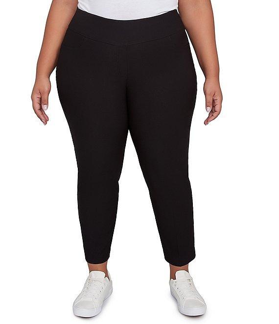 Ruby Rd. Plus Size Silk Tech Straight Leg Pull-On Ankle Pants Product Image