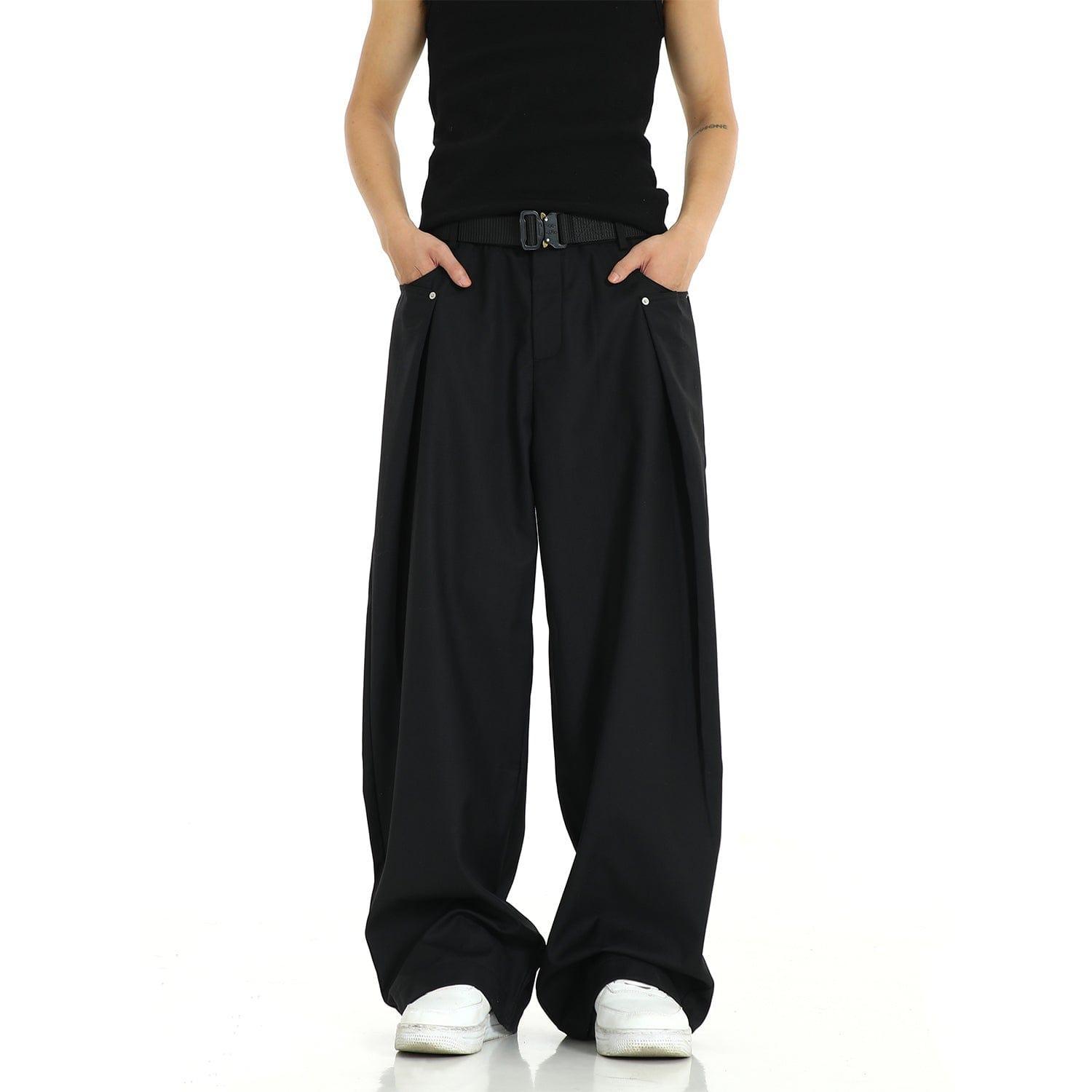 RT No. 9805 FOLDED WIDE STRAIGHT PANTS Product Image