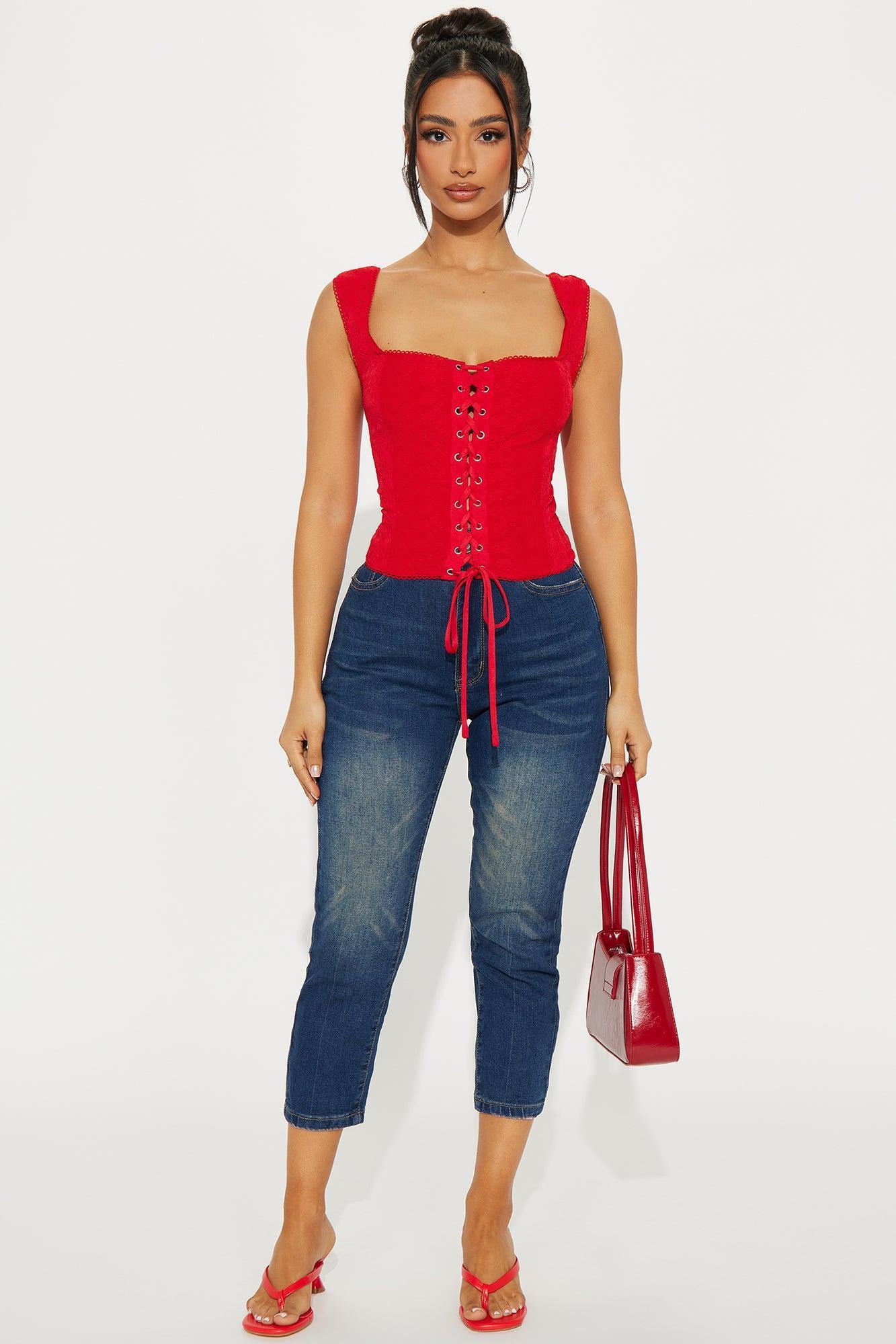 We Belong Together Corset Top - Red Product Image