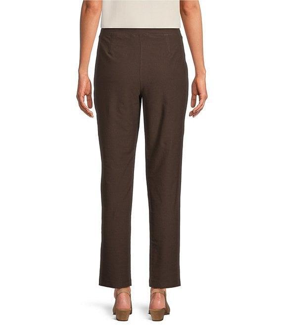 Eileen Fisher Textured Washable Stretch Crepe Slim Pull-On Ankle Pants Product Image