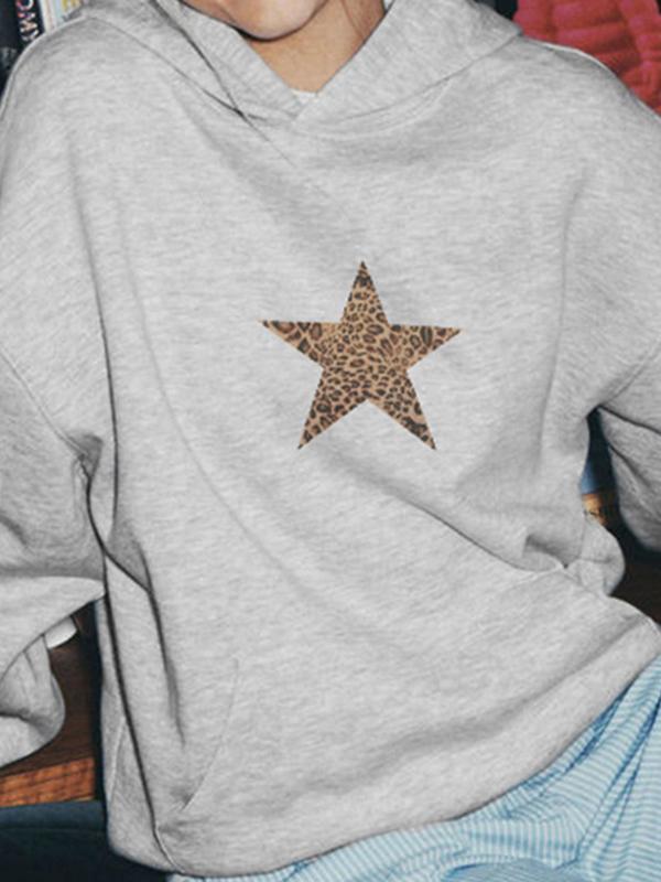Star Print Oversized Hoodie Product Image