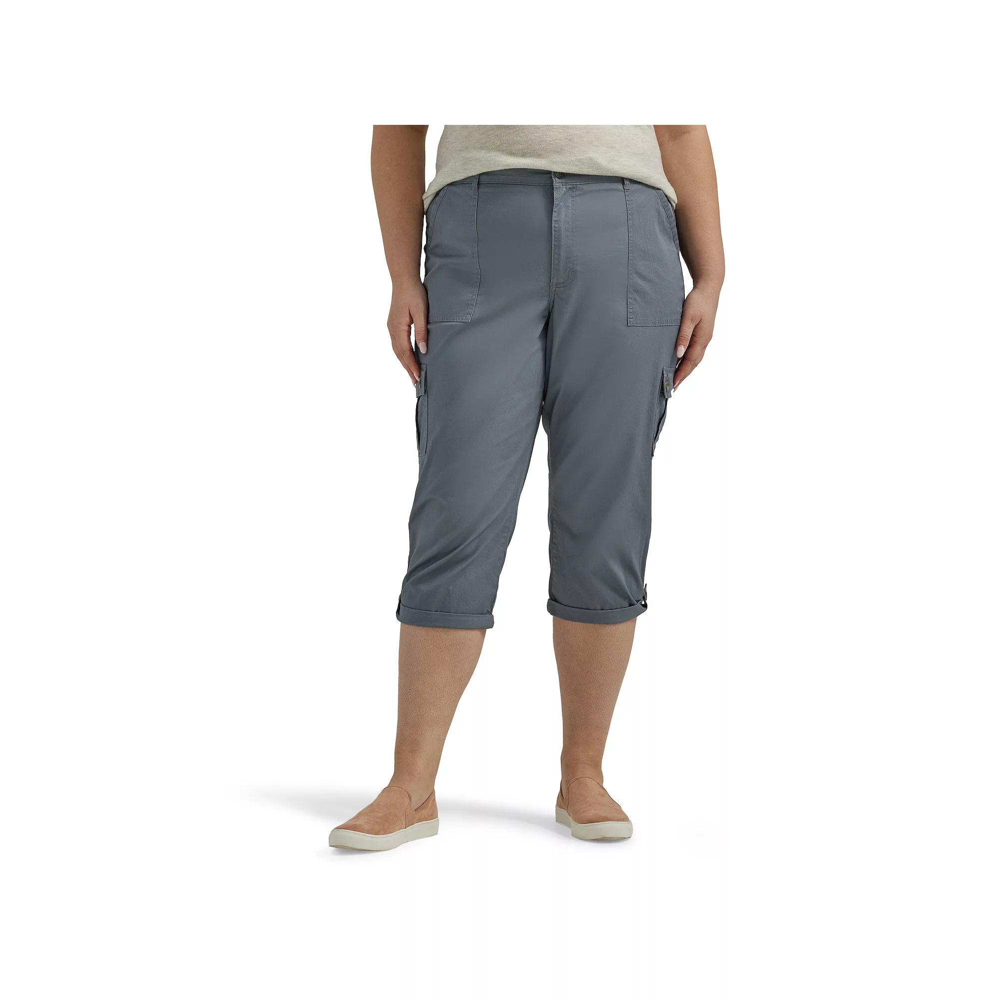 Plus Size Lee® Flex-To-Go Cargo Capri Pants, Women's, Size: 16 - Regular, Tech Gray Product Image