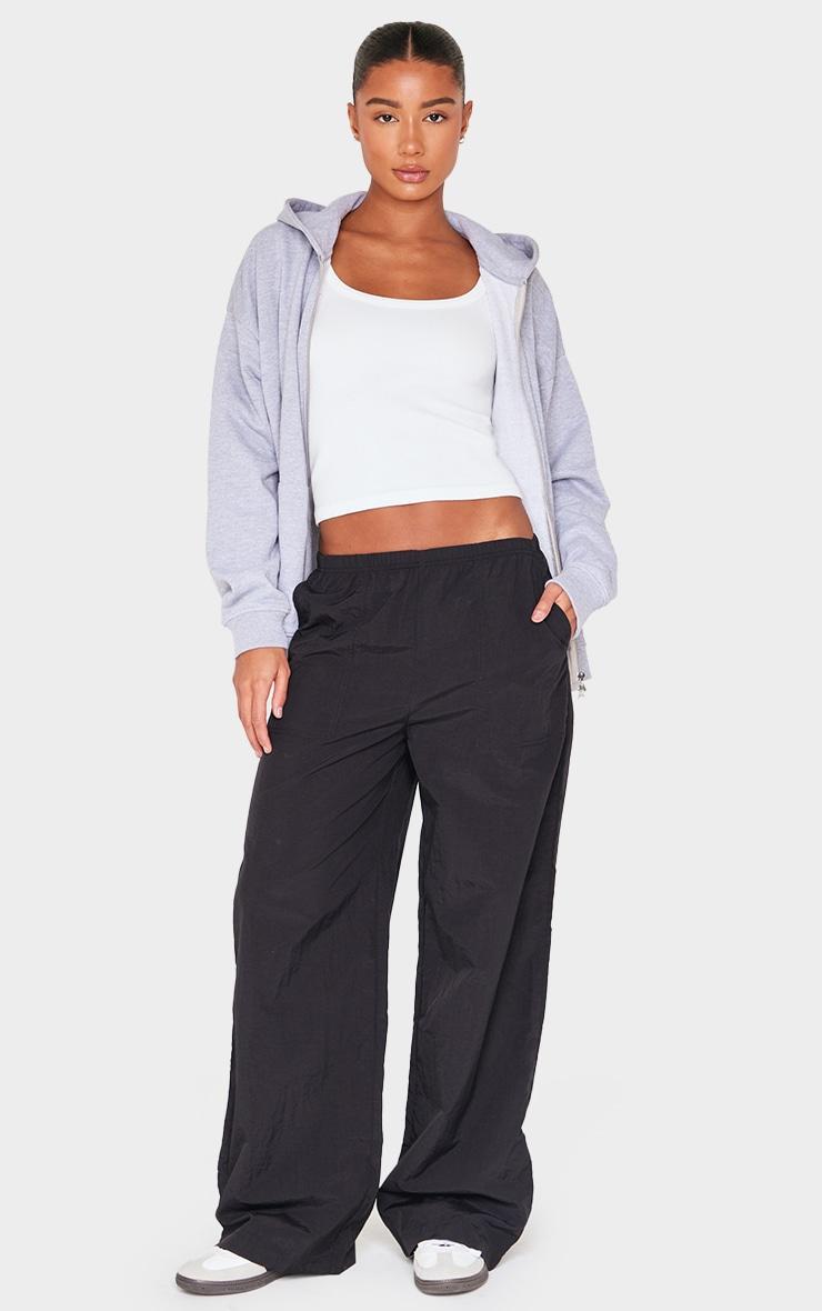 Black Shell Wide Leg Pants Product Image