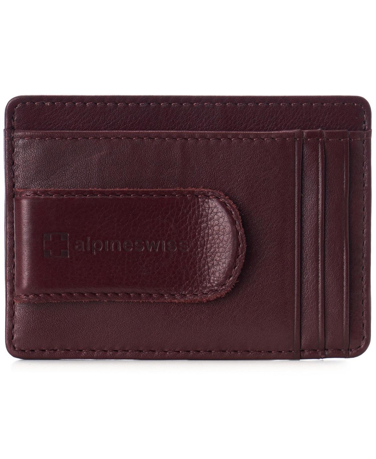 Alpine Swiss Mens Rfid Money Clip Leather Minimalist Wallet Card Case Id Window Product Image