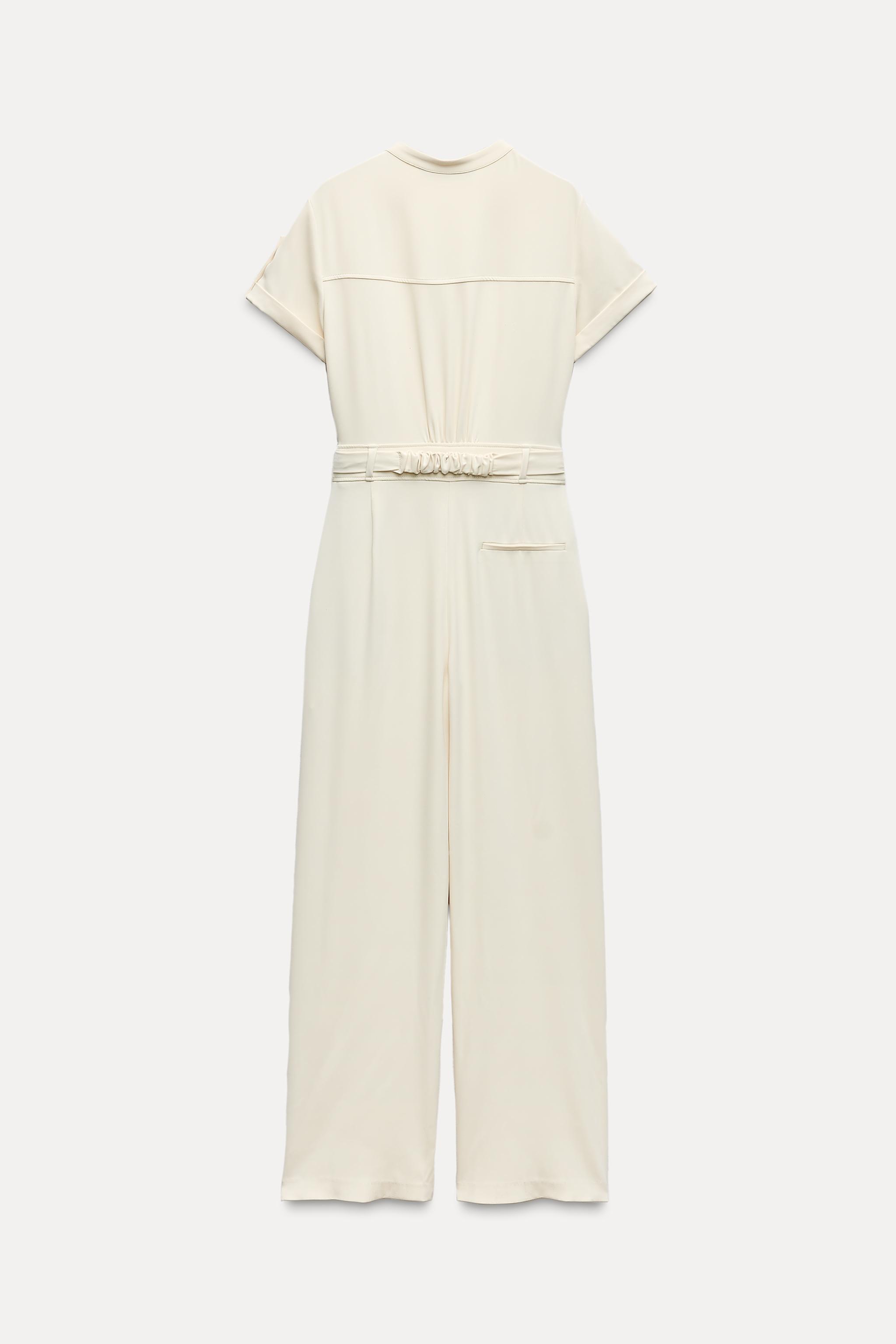 CREPE JUMPSUIT WITH GOLD BUTTONS Product Image