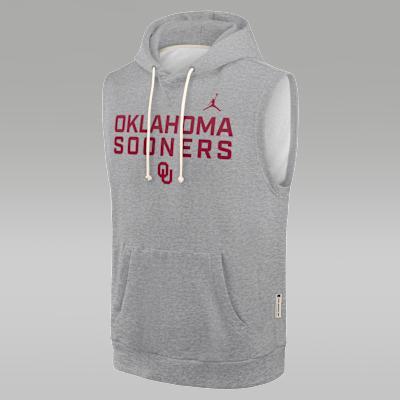 Men's Oklahoma Sideline Jordan Brand Dri-FIT College Sleeveless Pullover Hoodie Product Image