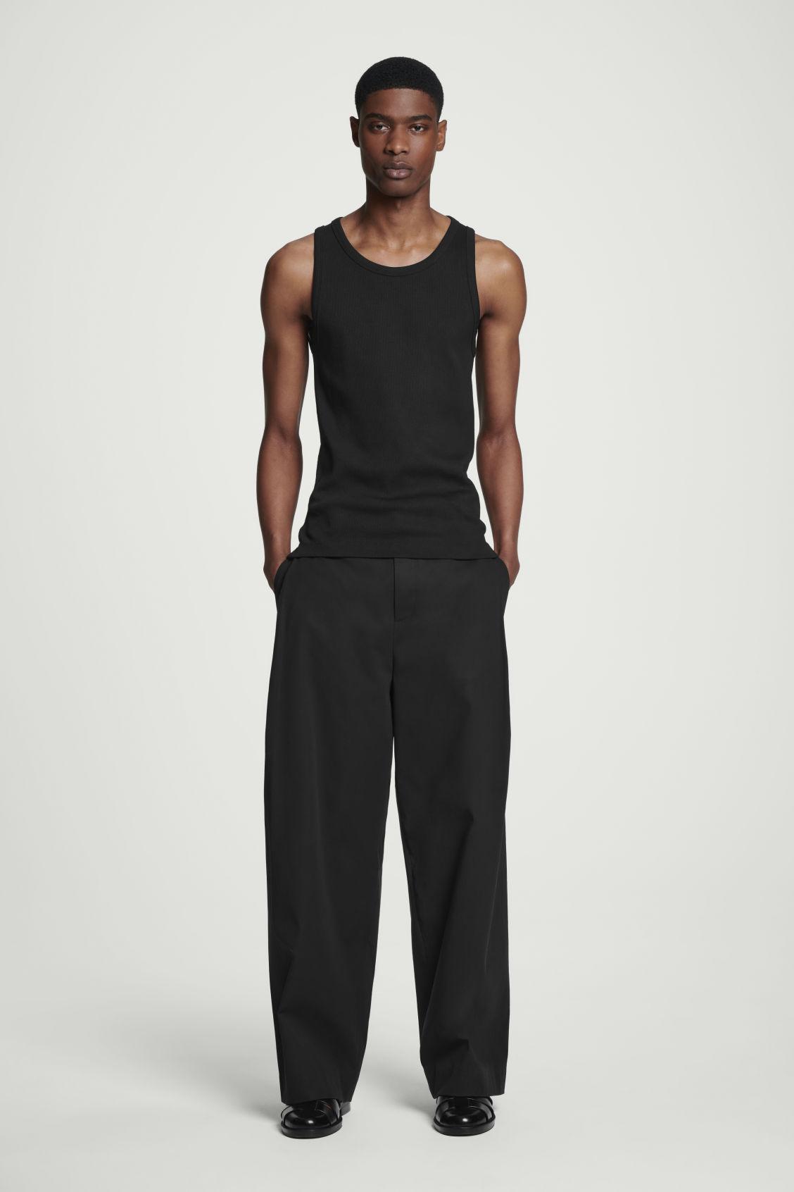 SLIM RIBBED COTTON TANK TOP Product Image