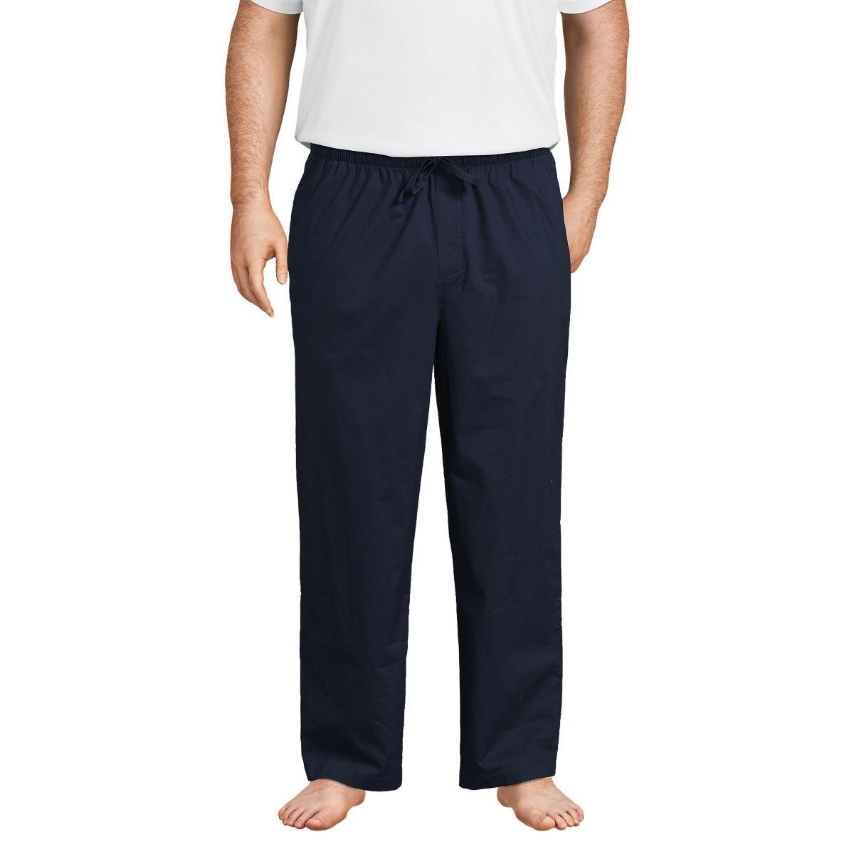 Big & Tall Lands End Broadcloth Pajama Sleep Pants, Mens Radiant Blue Product Image