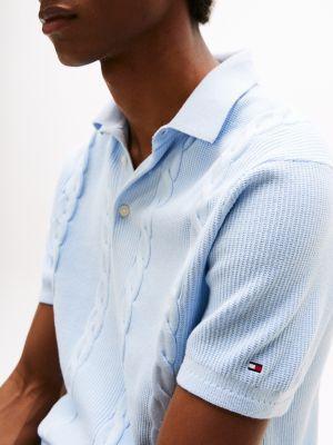 Cable Knit Polo Sweater Product Image
