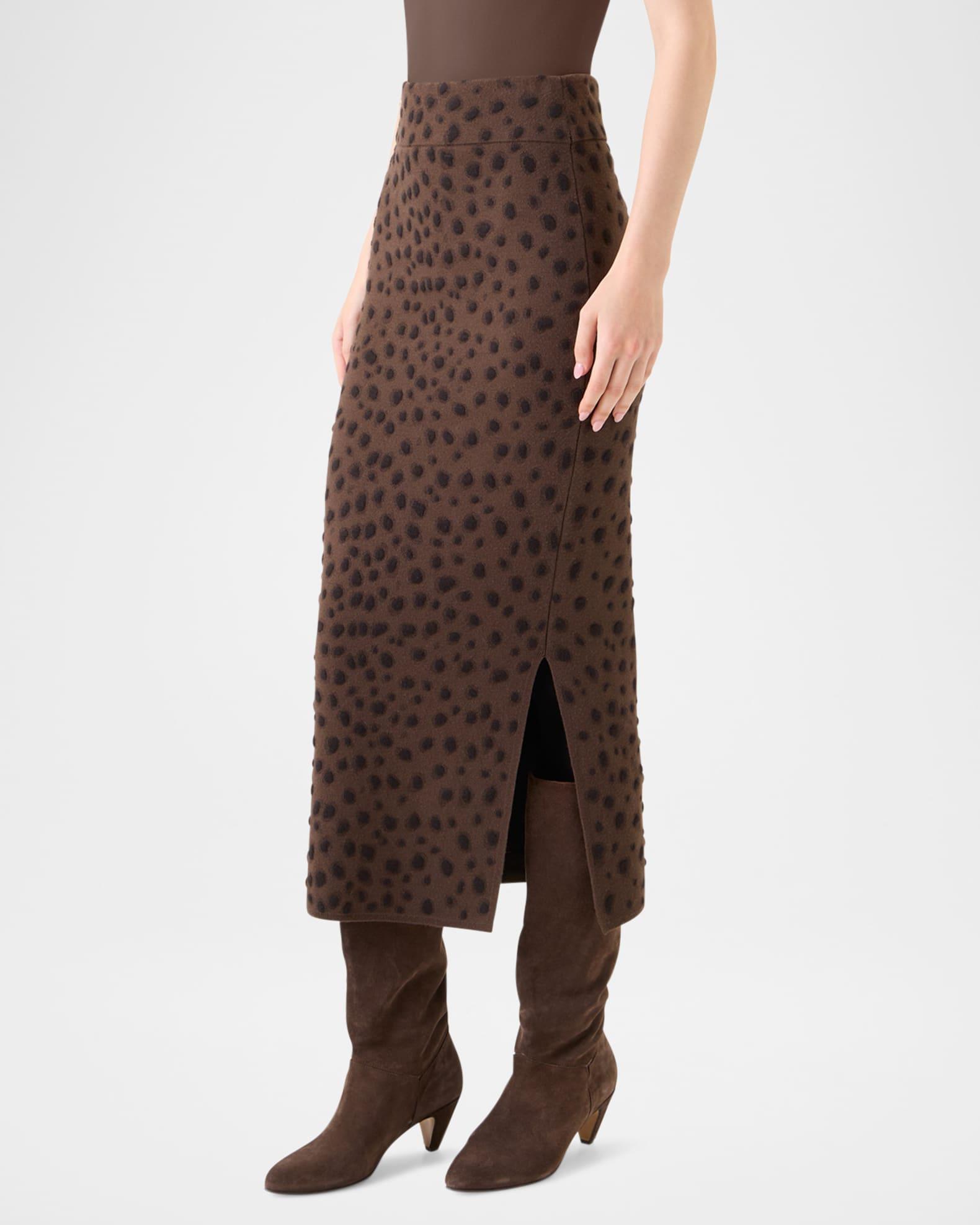 Leopard Jacquard Knit Midi Tube Skirt Product Image