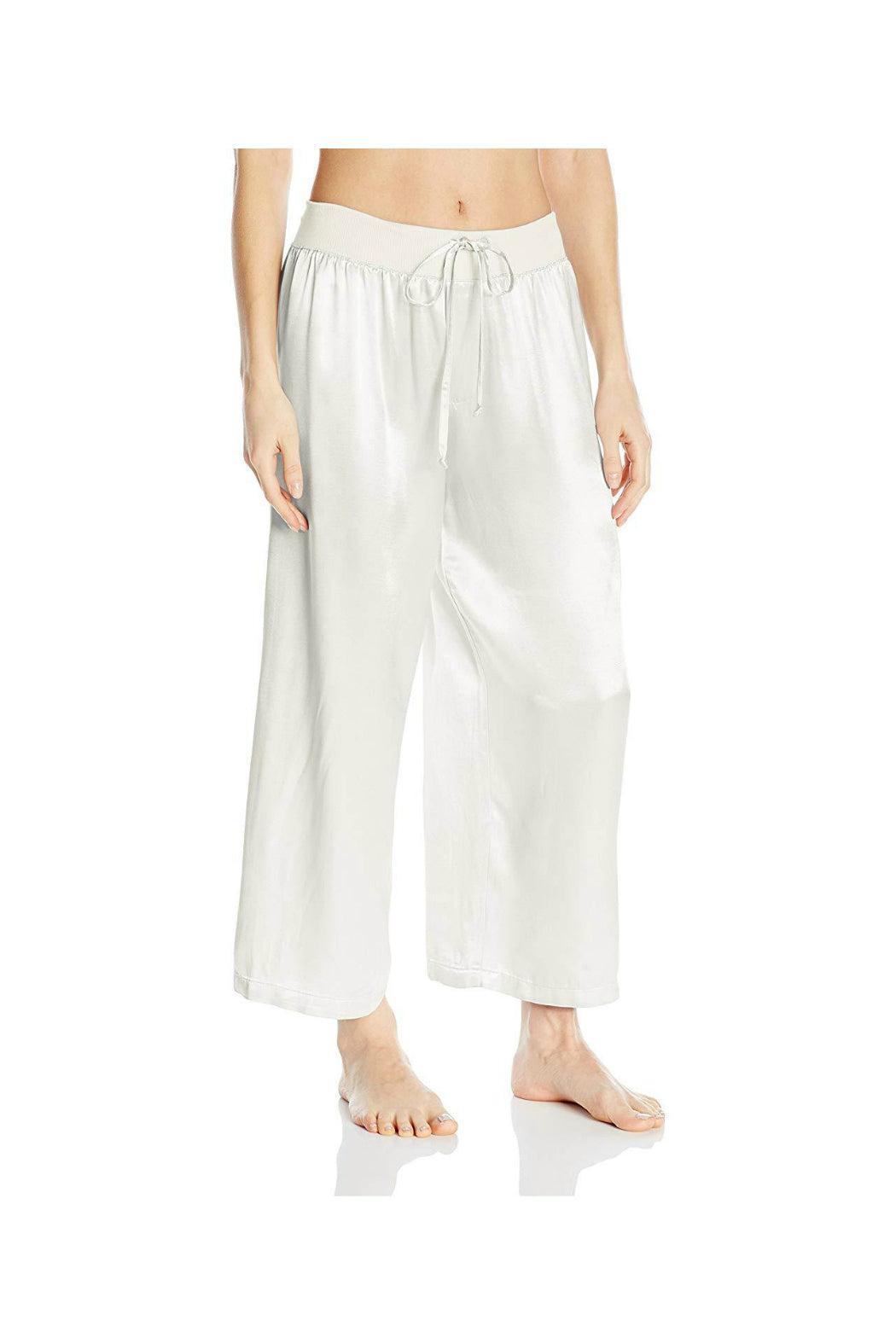 Satin Ankle Pant With Rib Waistband And Adjustable Drawstring Female Product Image