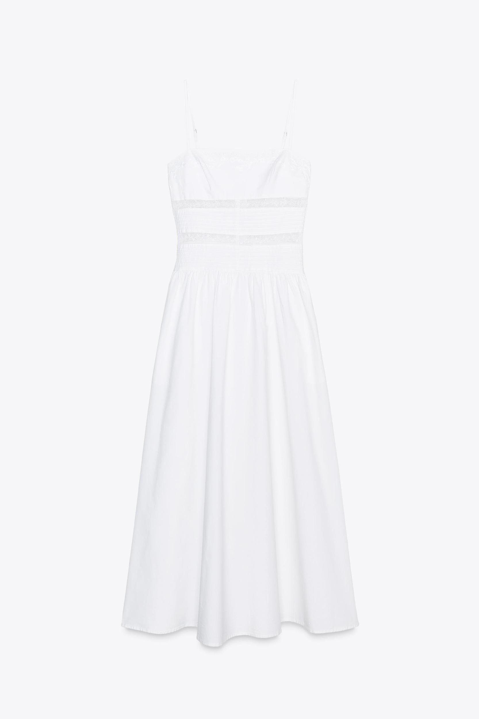 EMBROIDERED POPLIN DRESS Product Image