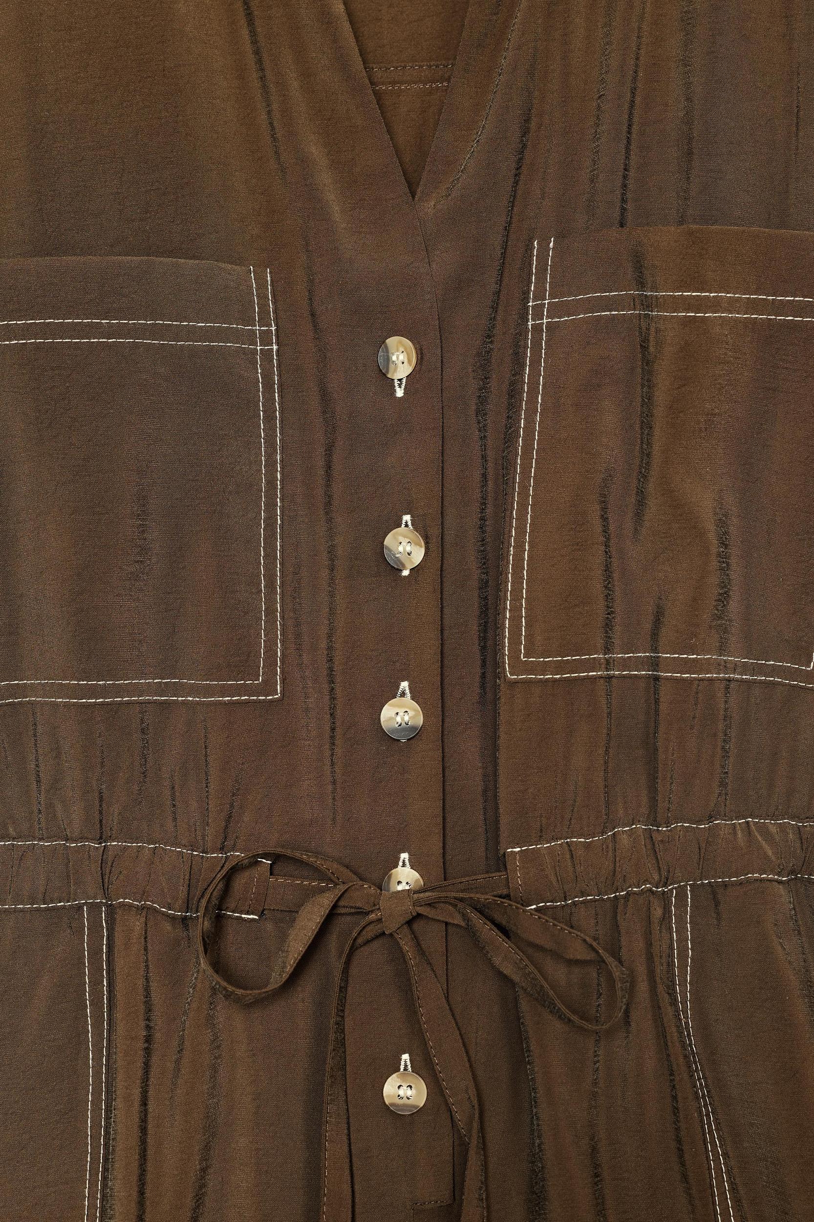 SHORT JUMPSUIT WITH TOPSTITCHING Product Image