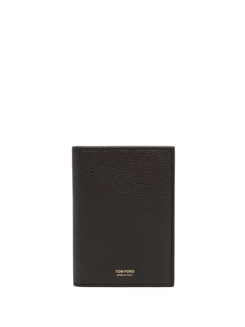 TOM FORD Logo-lettering Bi-fold Leather Cardholder In Brown Product Image