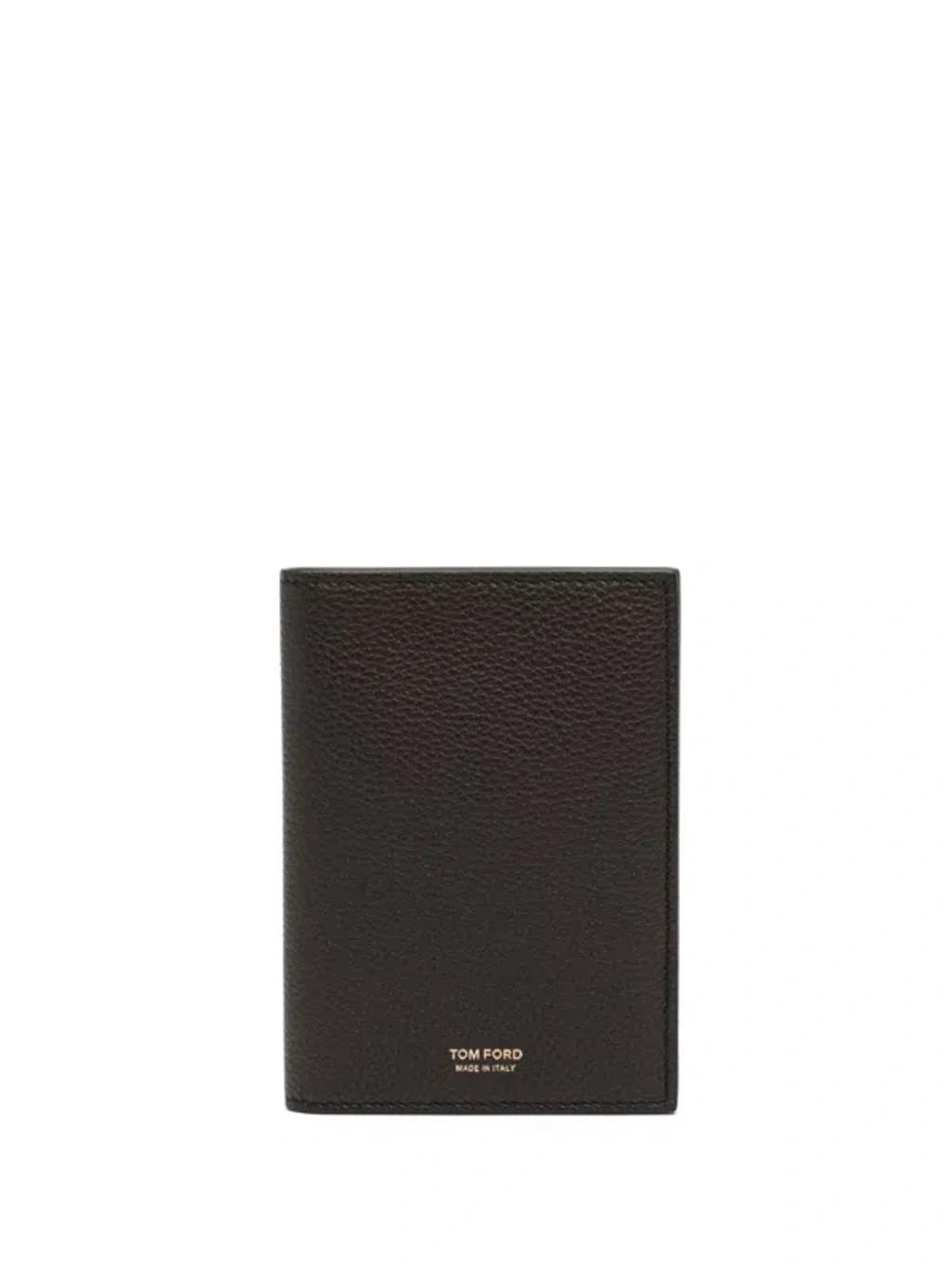 TOM FORD Logo-lettering Bi-fold Leather Cardholder In Brown Product Image