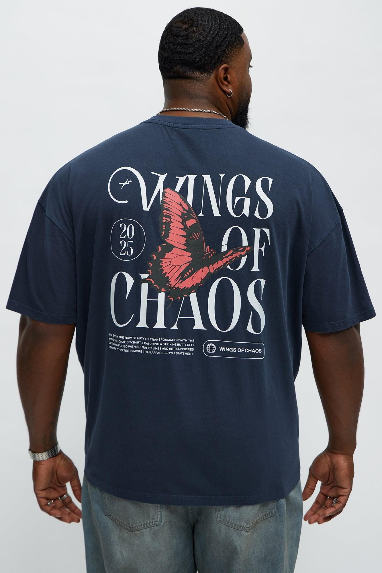 Wings Of Chaos Oversized Short Sleeve Tee - Navy Male Product Image