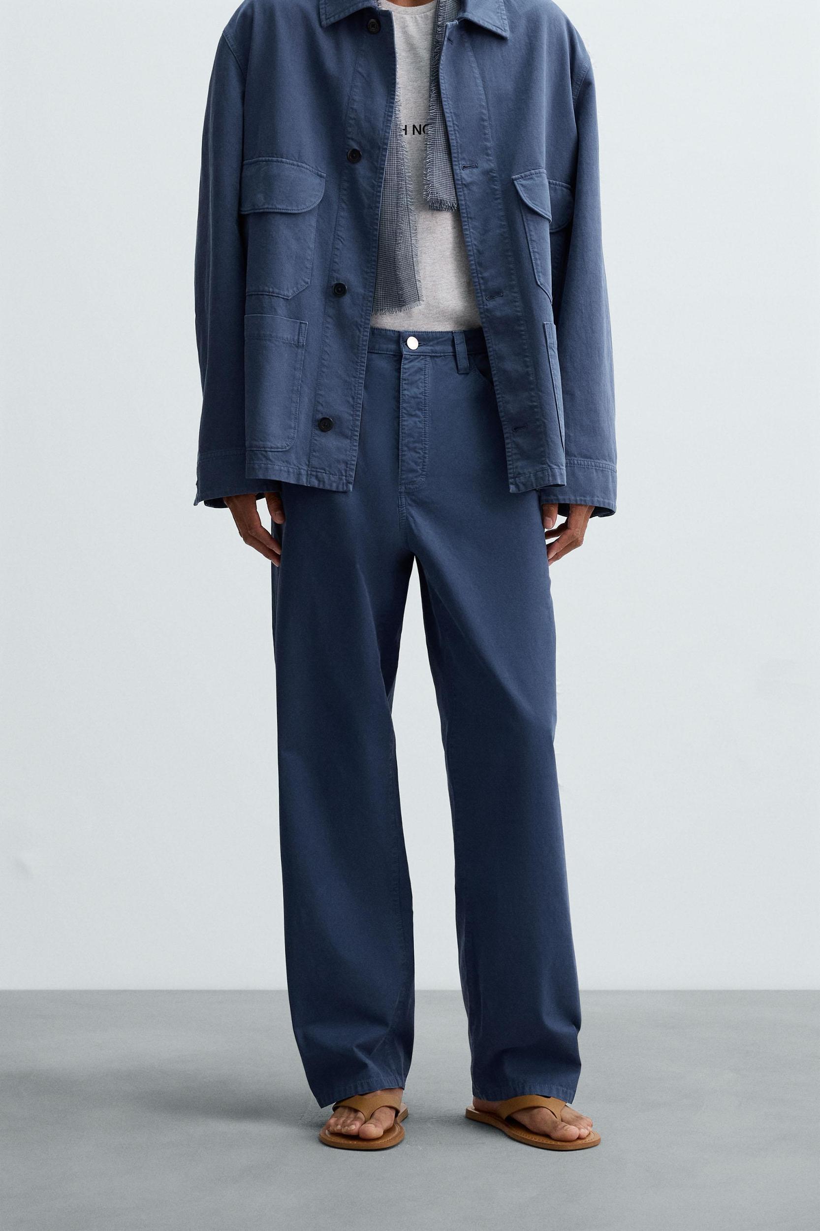 WASHED STRAIGHT FIT PANTS Product Image