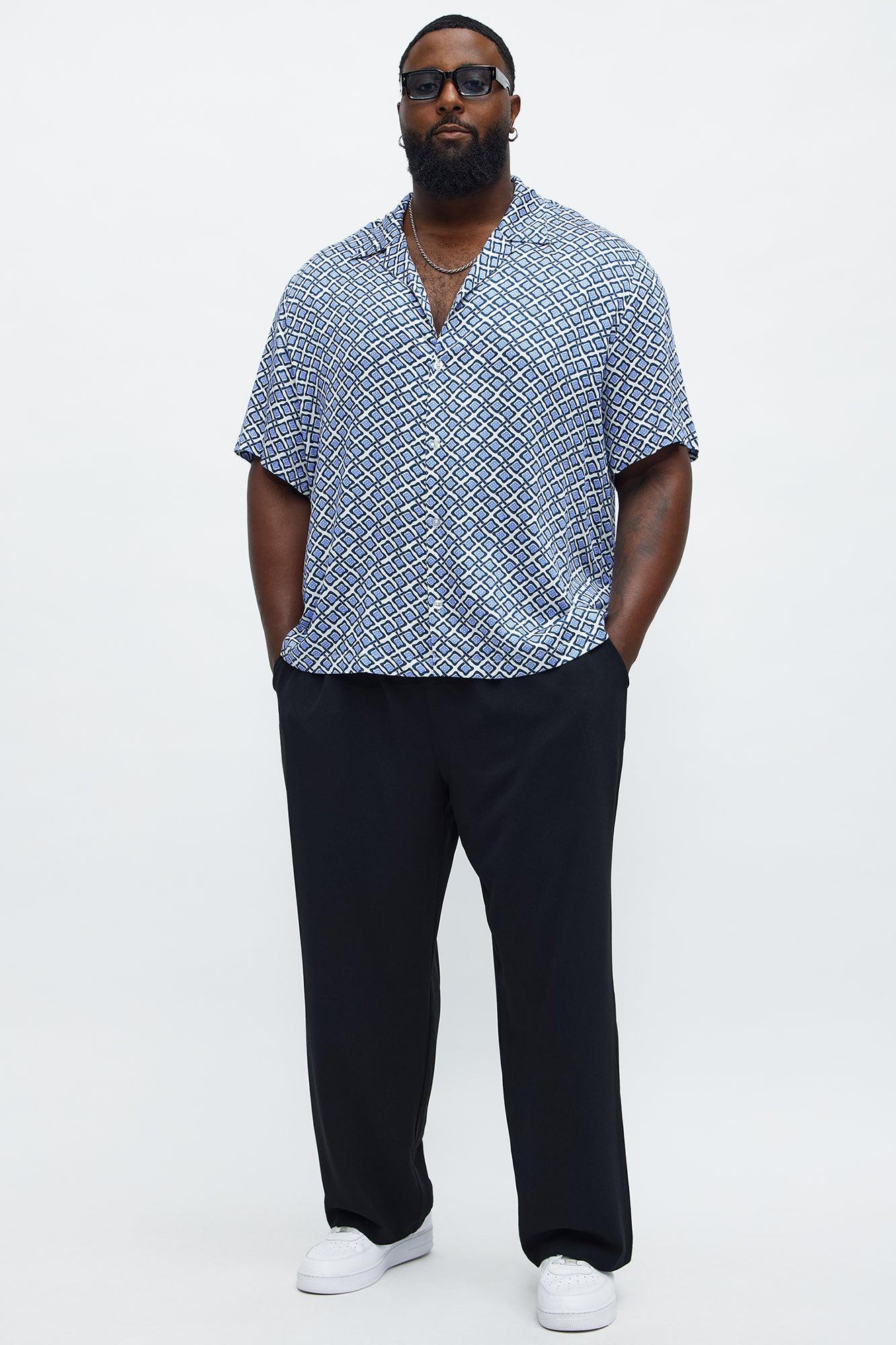 Small Squares Button Up Shirt - Blue/combo Product Image