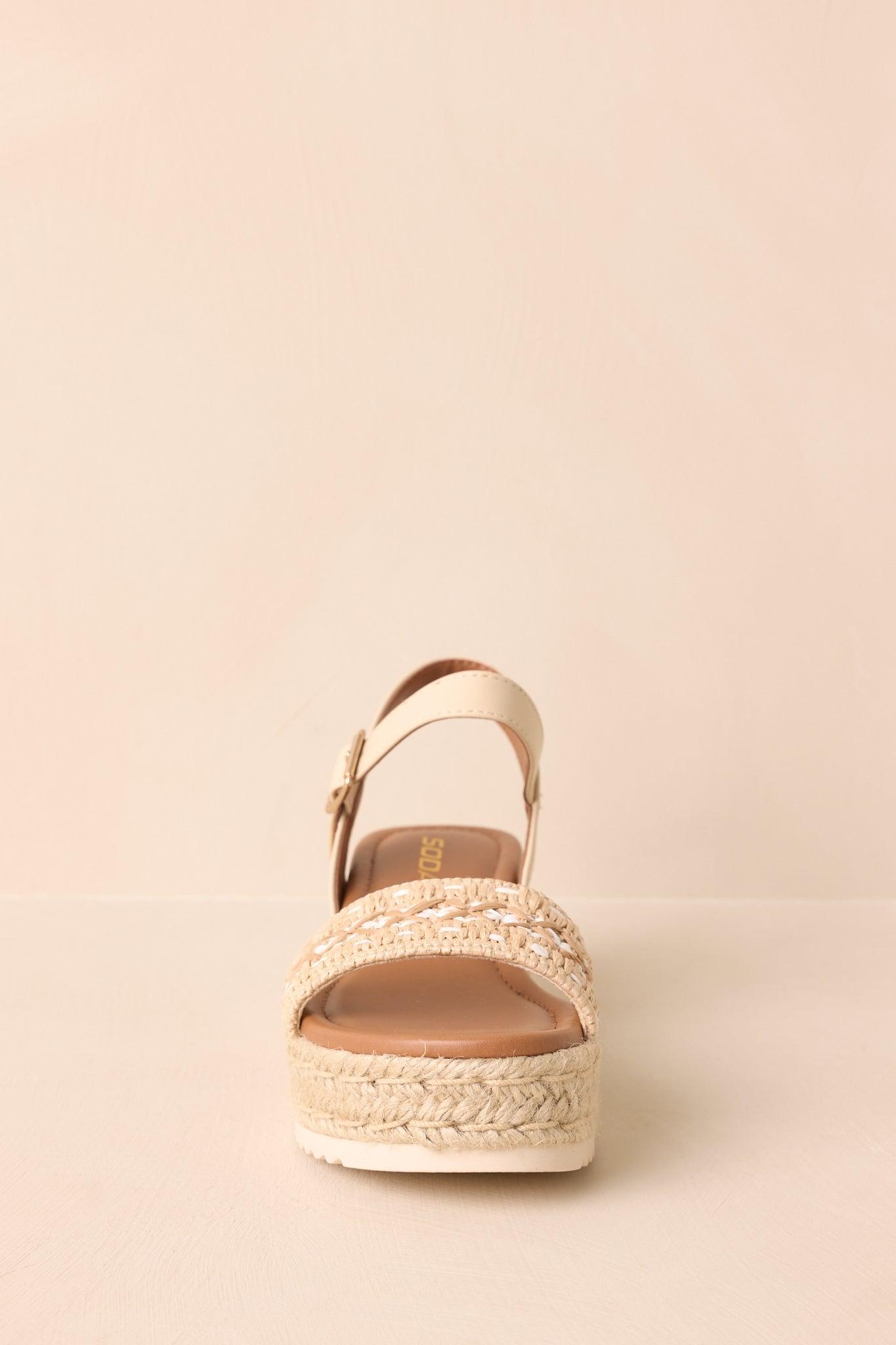 Try To Keep Up Natural Espadrille Platform Sandals Product Image