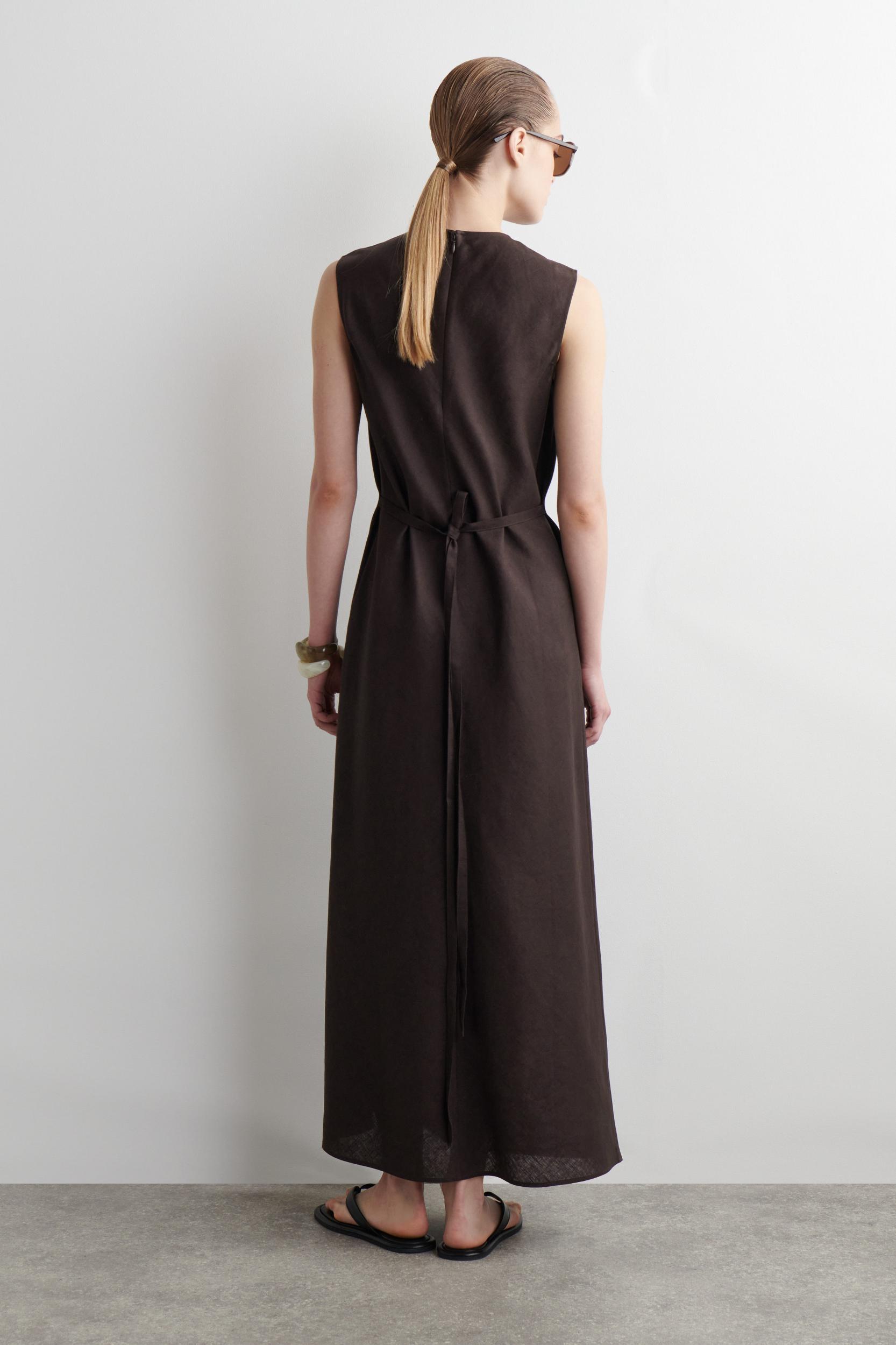 BIASCUT LINENBLEND MIDI DRESS Product Image