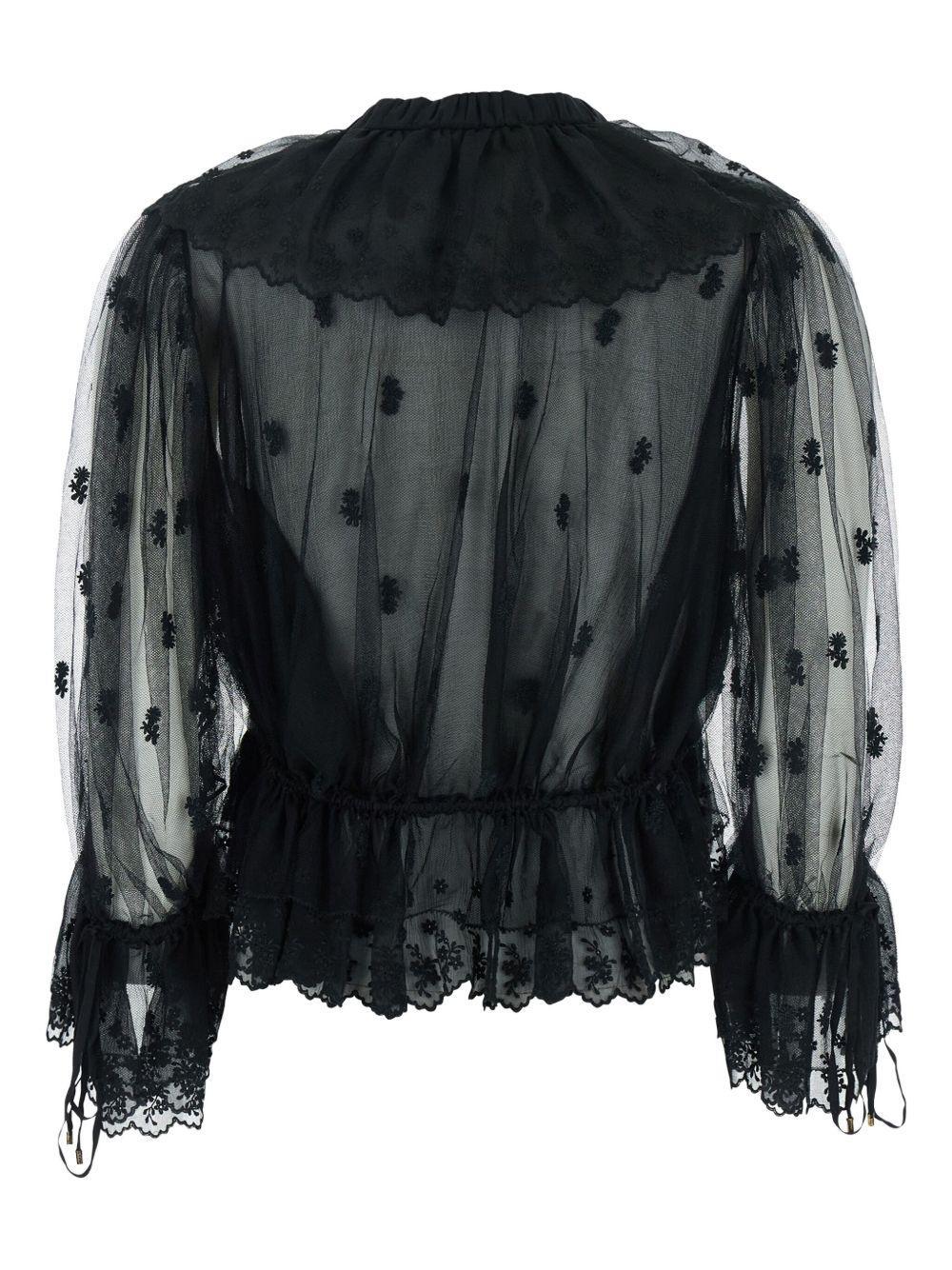 ruffle-detail sheer blouse Product Image