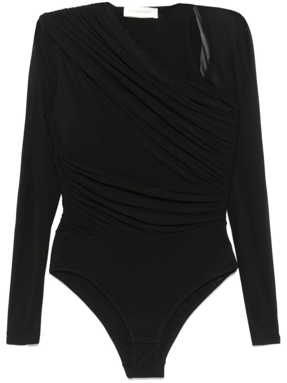 ZIMMERMANN Illustration Gathered Bodysuit In Black Product Image