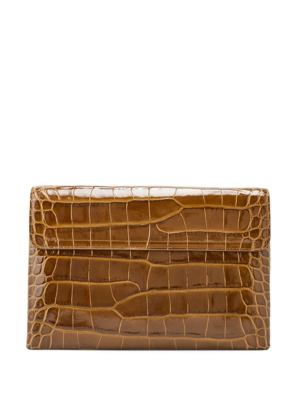 TOM FORD Tara Crocodile-effect Shoulder Bag In Brown Product Image