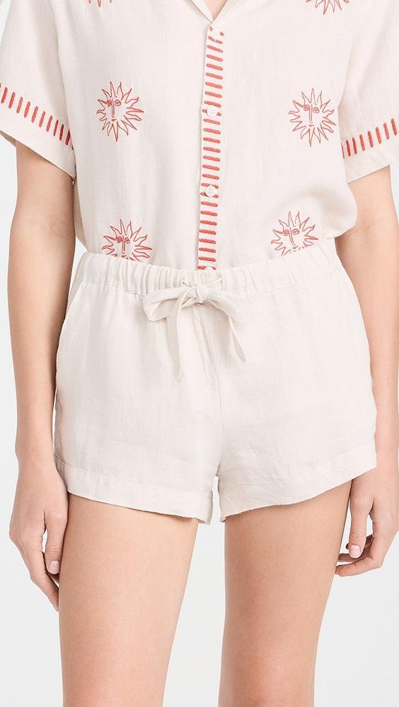 Desmond & Dempsey Embroidered Cuban Set | Shopbop Product Image