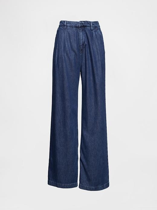 365 High Rise UltraSoft Denim Pleated Trousers Product Image