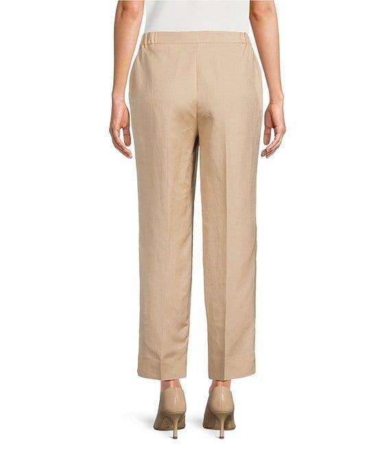 Kasper Refined Linen Blend Straight Leg Pants Product Image