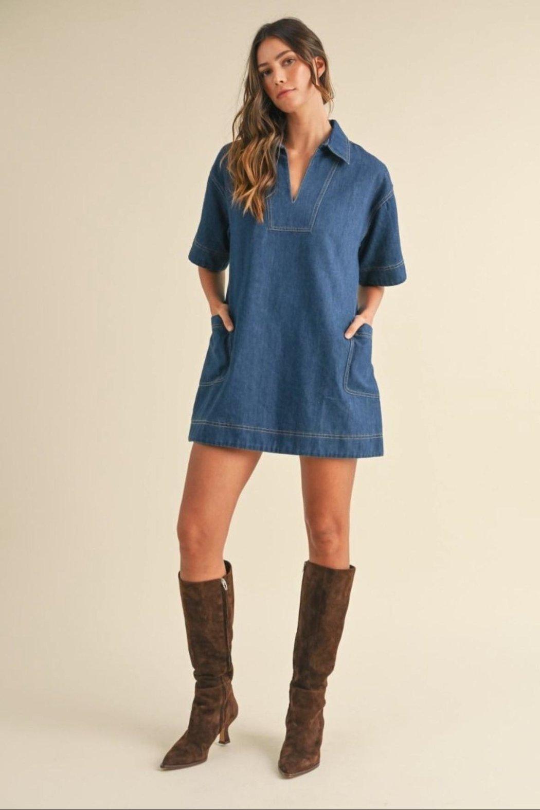 Denim Mini Dress Product Image