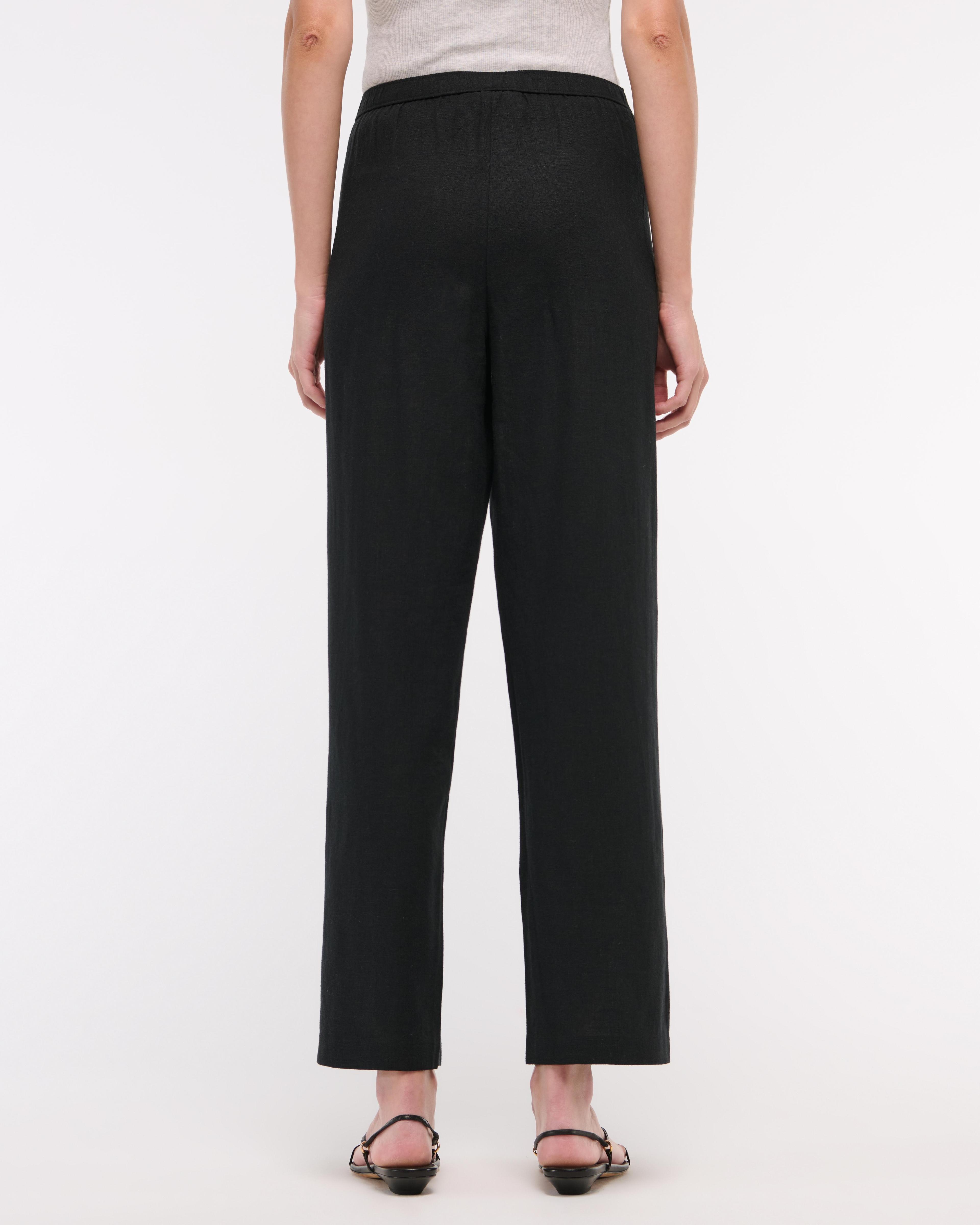 Straight Linen-Blend Pull-On Pant Product Image