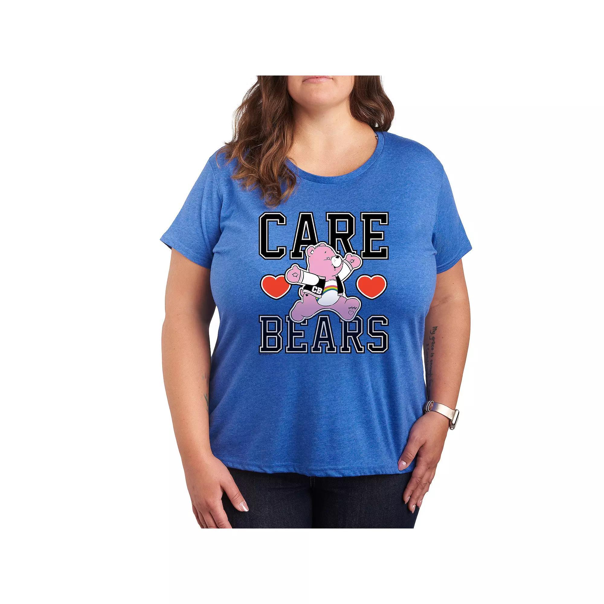 Plus Care Bears Varsity Graphic Tee, Women's, Size: 1XL, Grey Gray Product Image