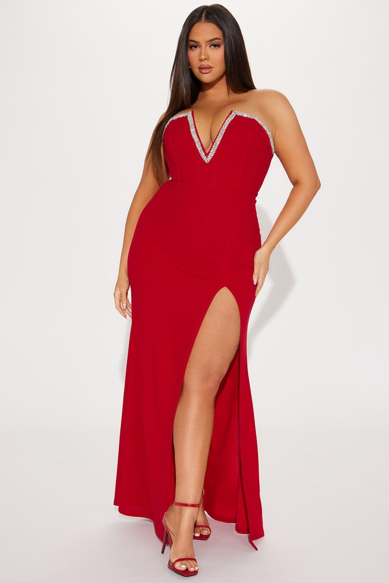 Ruby Strapless Maxi Dress - Red Product Image