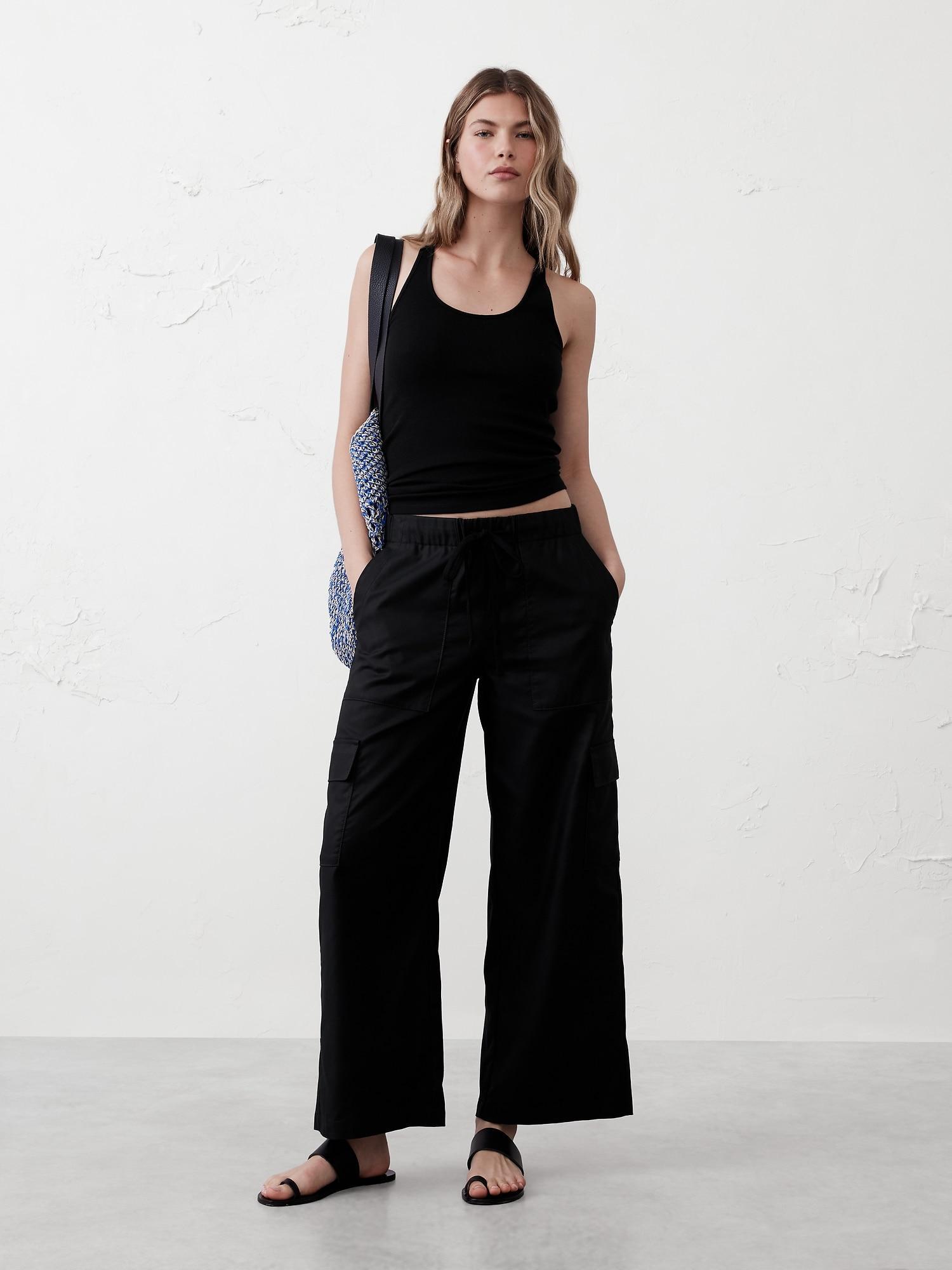 Wide-Leg High-Rise Cargo Pull-On Pant Product Image