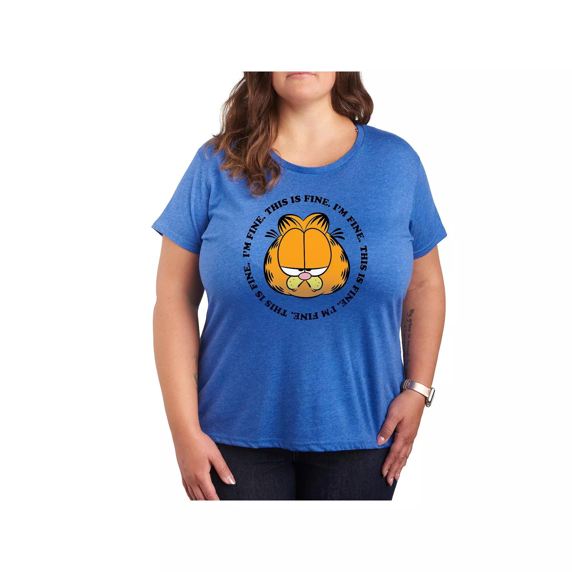 Plus Peanuts Be Happy Graphic Tee, Women's, Size: 1XL, Grey Royal Blue Product Image