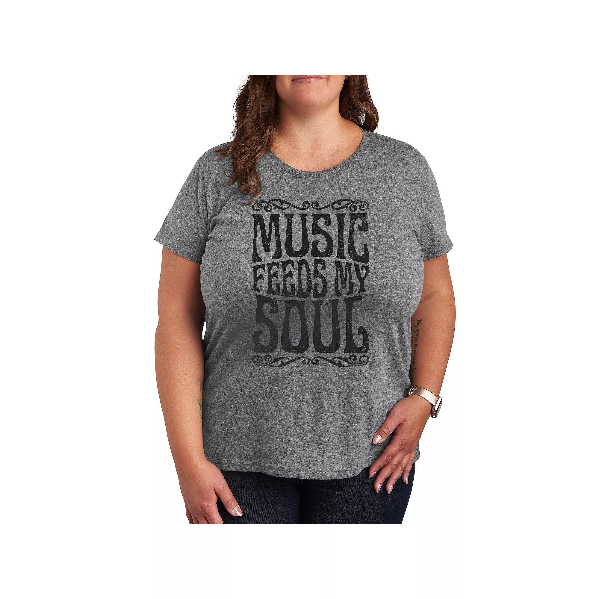 Plus Music Feeds My Soul Graphic Tee, Women's,  Product Image