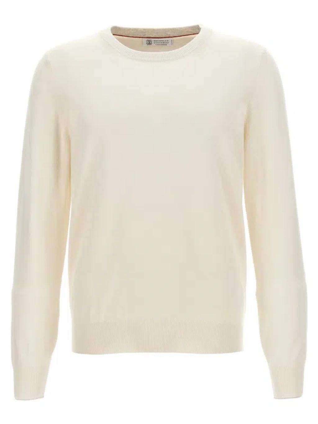 BRUNELLO CUCINELLI Crew-neck Cashmere Jumper In Off White Product Image