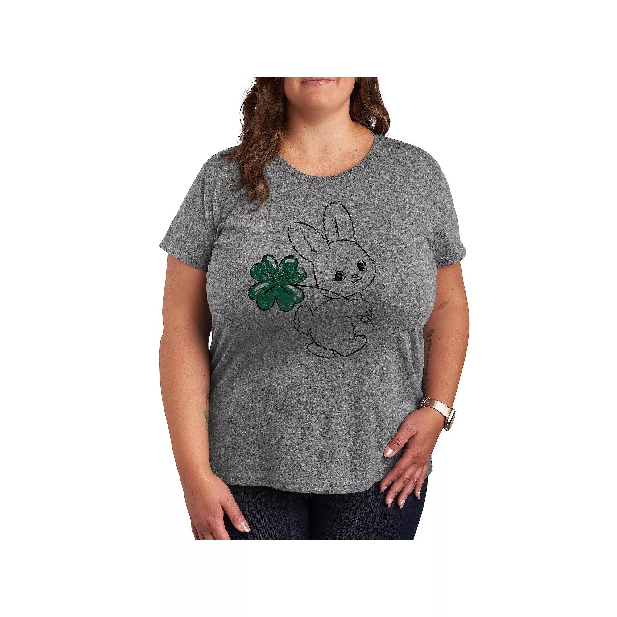 Plus Bunny And Clover Graphic Tee, Women's,  Product Image